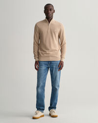 Cotton Piqu&eacute; Half-Zip Sweater