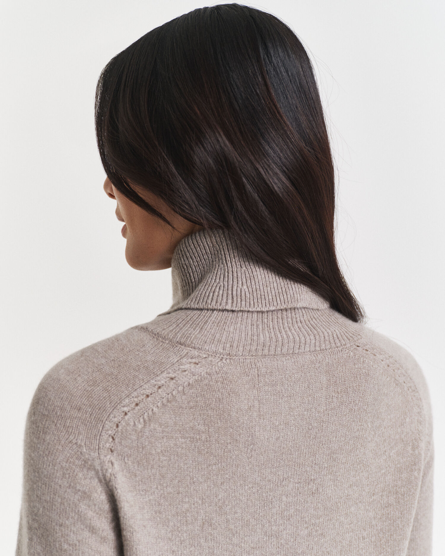 Knit Detail Turtleneck Dress