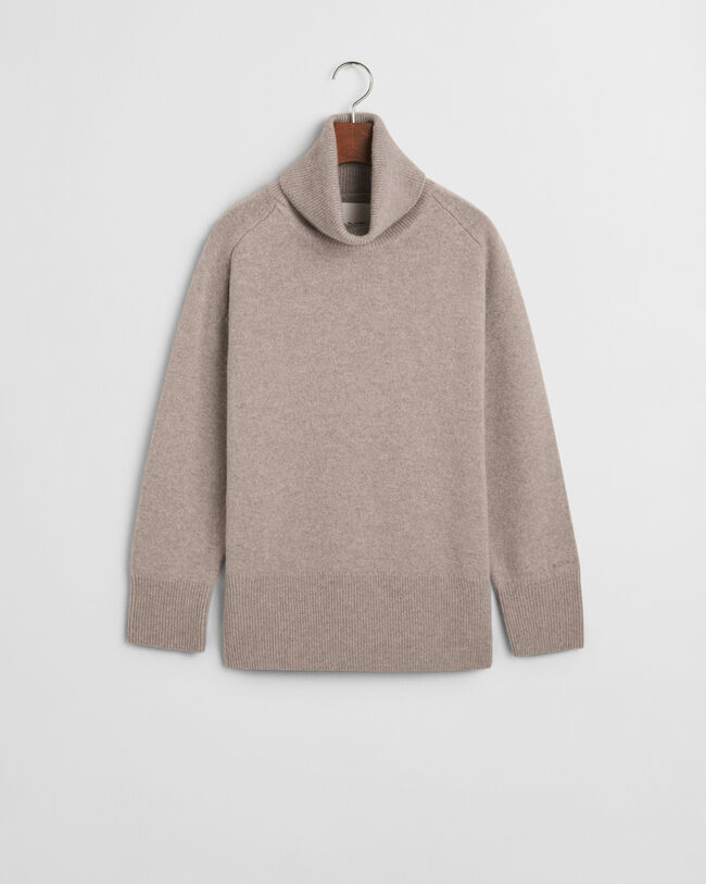 Wool Cashmere Blend Turtleneck Sweater