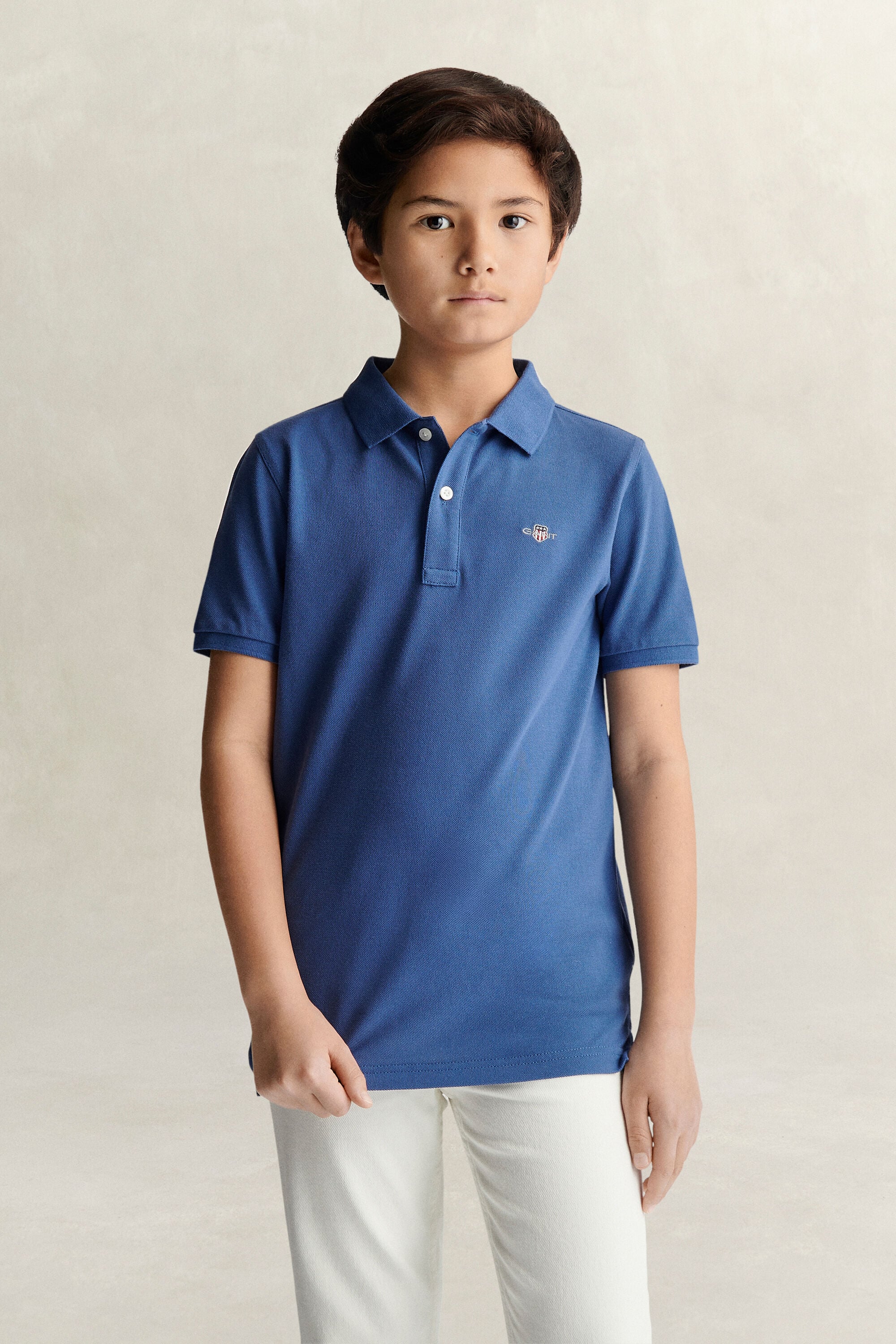 Teens Shield Polo Shirt — VINTAGE BLUE