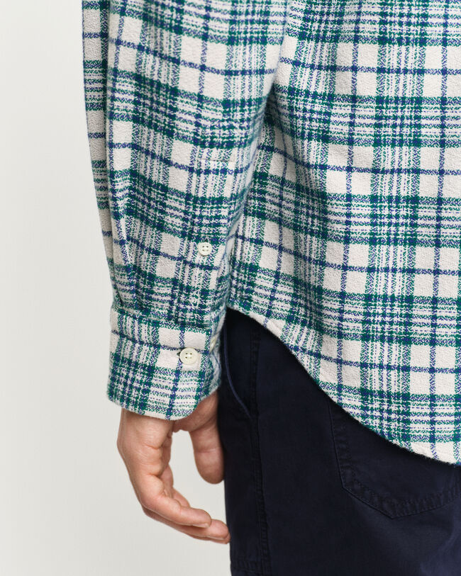 Oversized Textured Checked Shirt