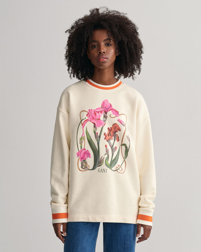 Iris Print Crew Neck Sweatshirt