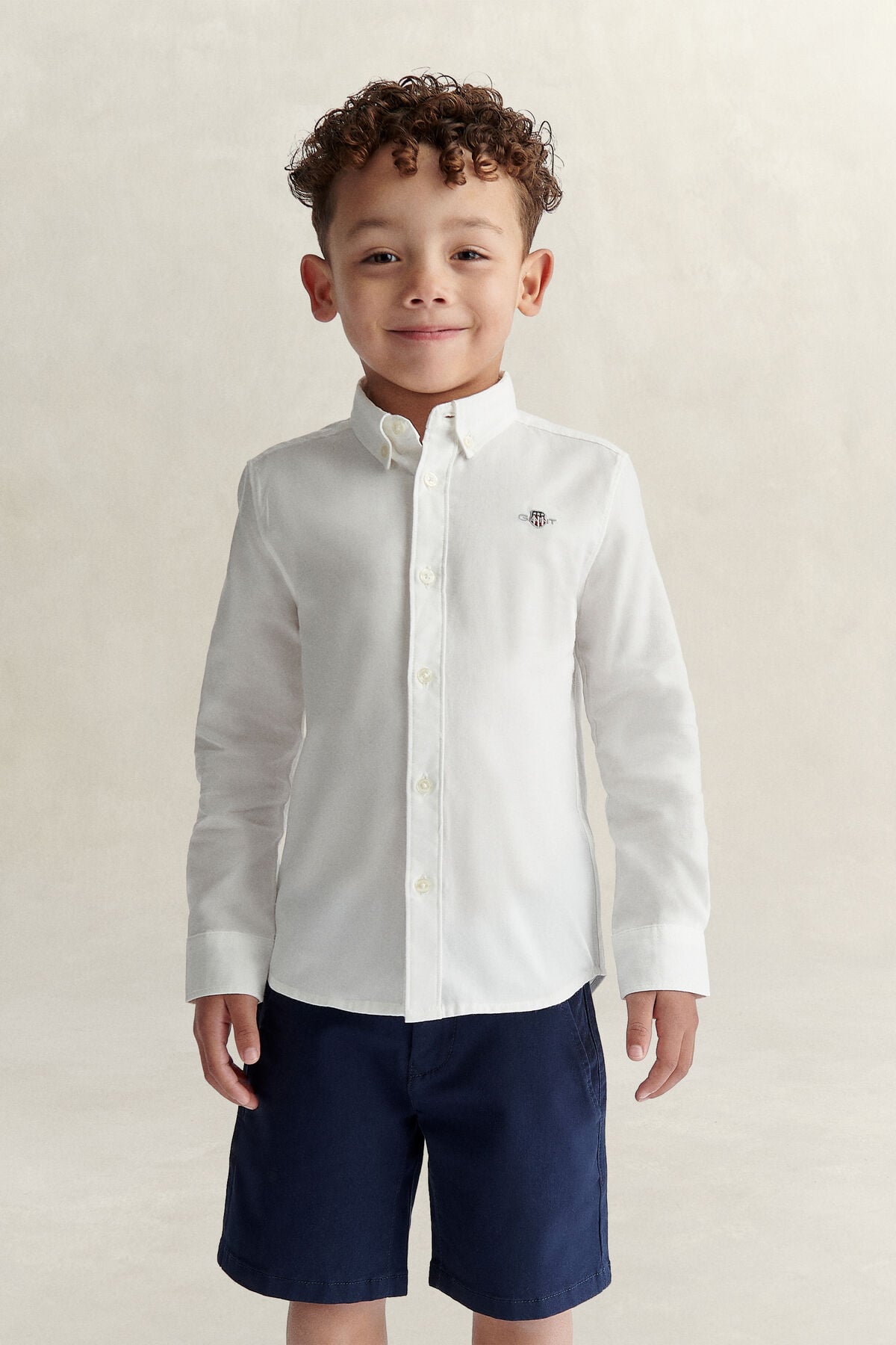 Boys Shield Oxford Shirt — WHITE