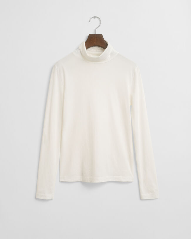 Lightweight Cotton Turtleneck Top