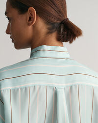 Silk Striped Bow Blouse