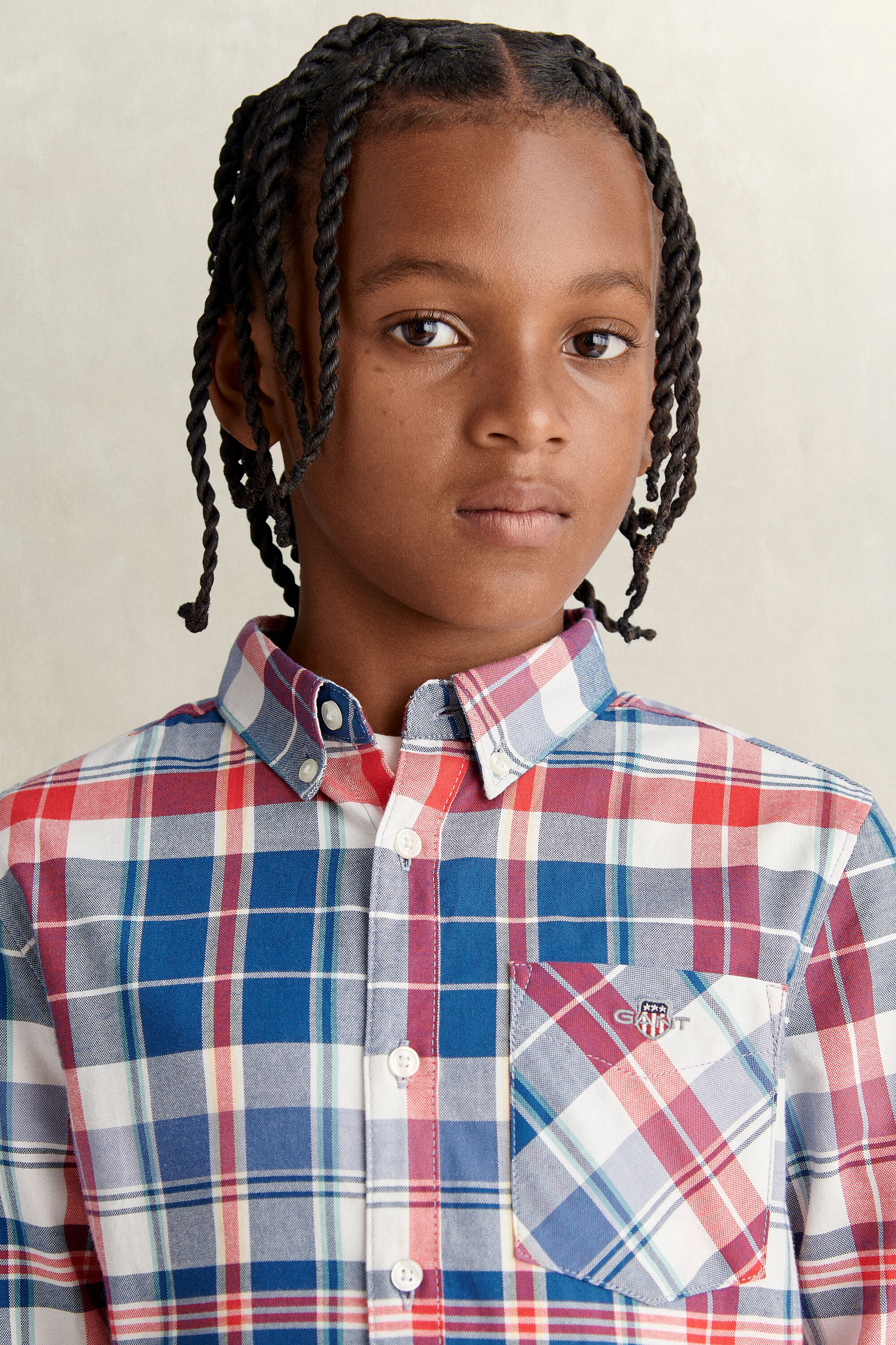 Teen Boys Checked Shirt — FADED DENIM