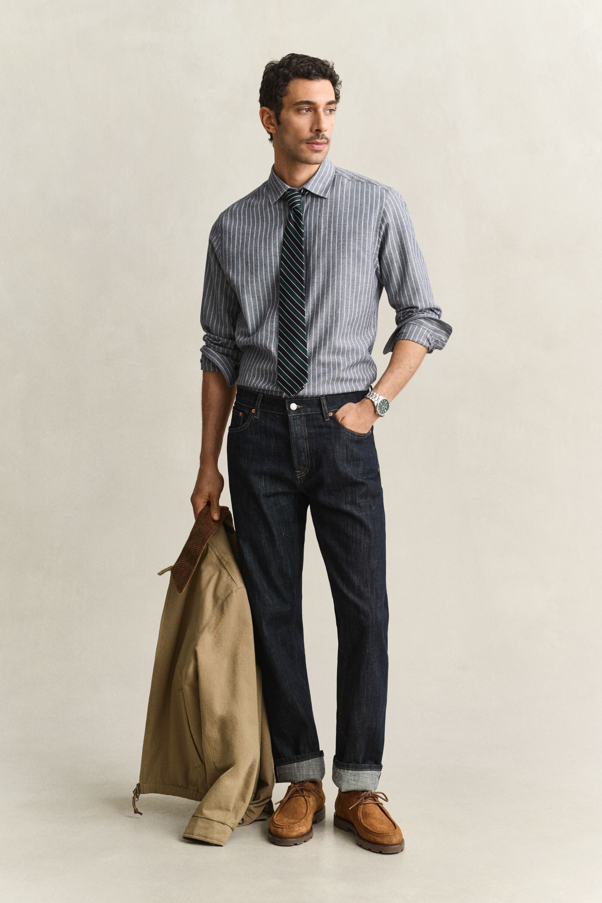 Striped Flannel Mélange Shirt