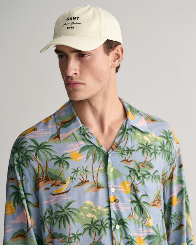 Relaxed Fit Hawaiian Print Short Sleeve Shirt
