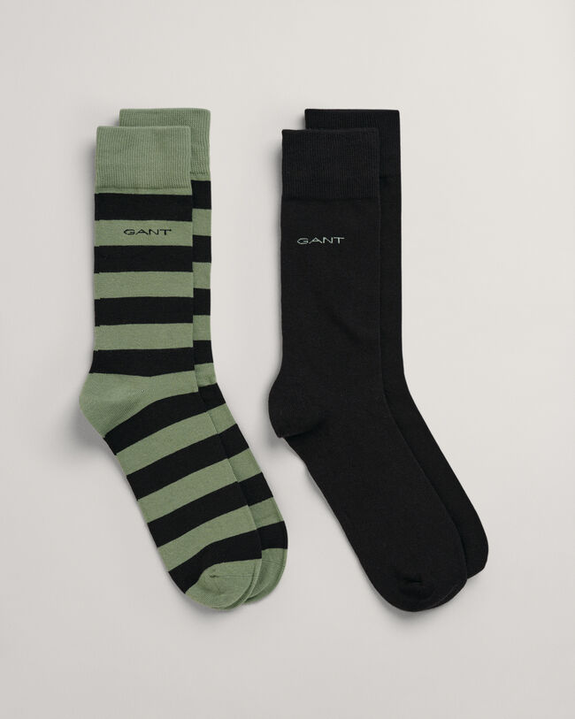 2-Pack Barstripe & Solid Socks