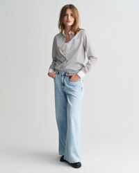 Regular Fit Contrast Collar Striped Shirt