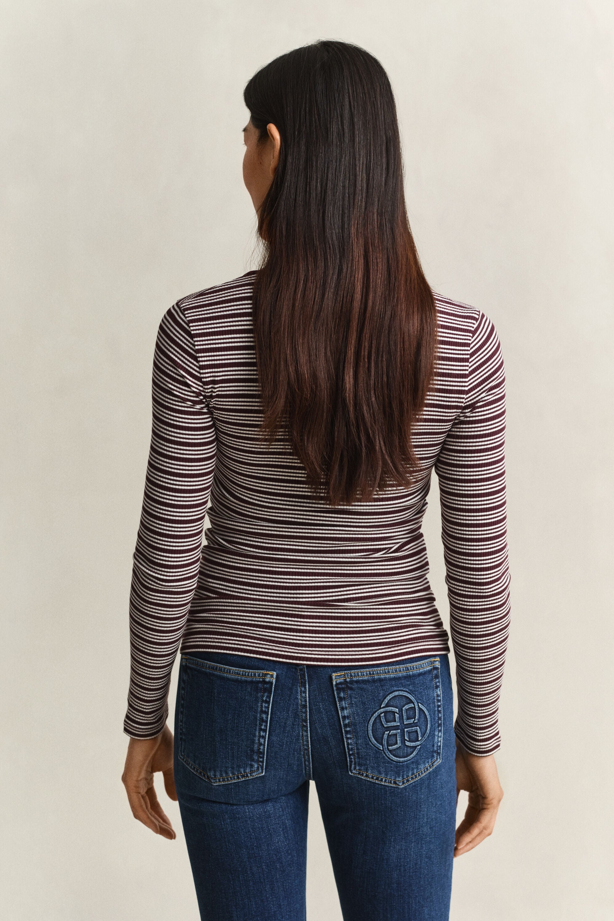 Ribbed Long Sleeve Henley Top