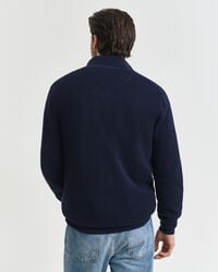 Cotton Piqué Half-Zip Sweater