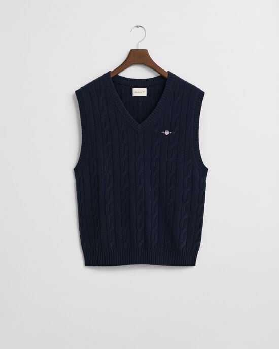 Lambswool Cable Knit Vest