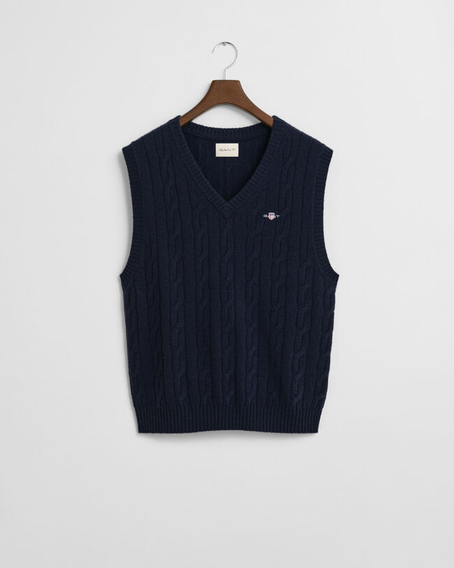 Lambswool Cable Knit Vest