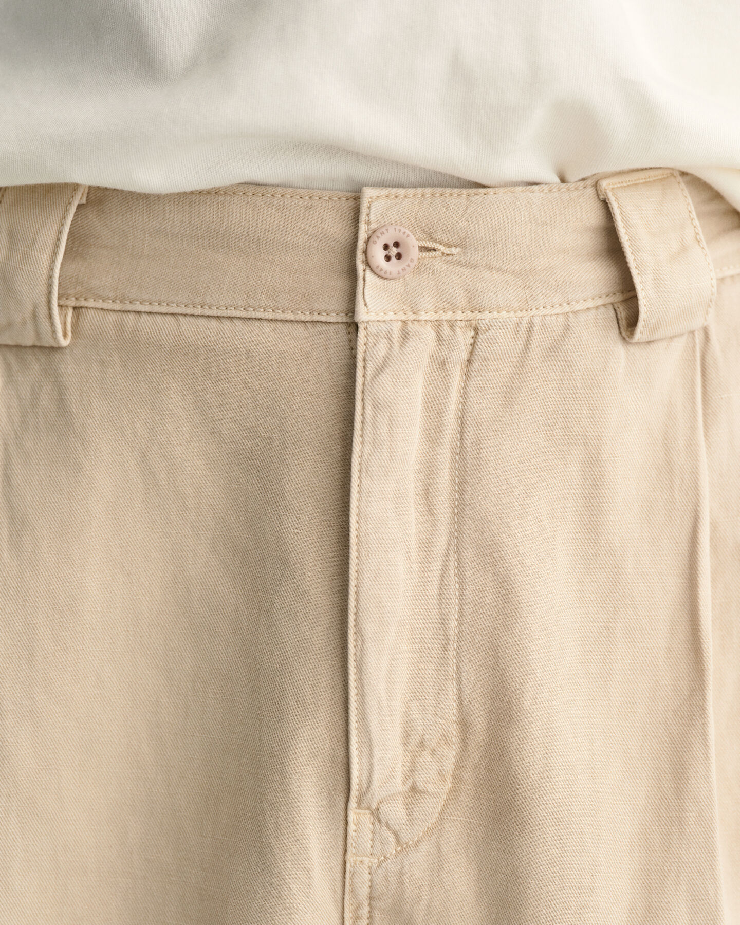 Pleated Cotton Linen Chinos