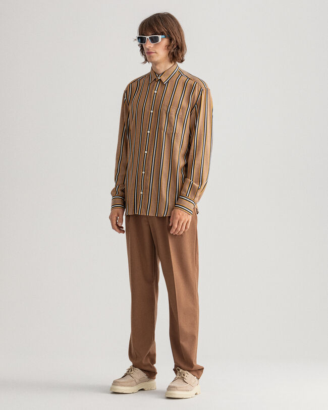 Pure Prep Relaxed Fit Striped Lyocell Shirt