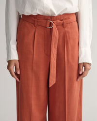 Wide Leg Cropped Belted Pants