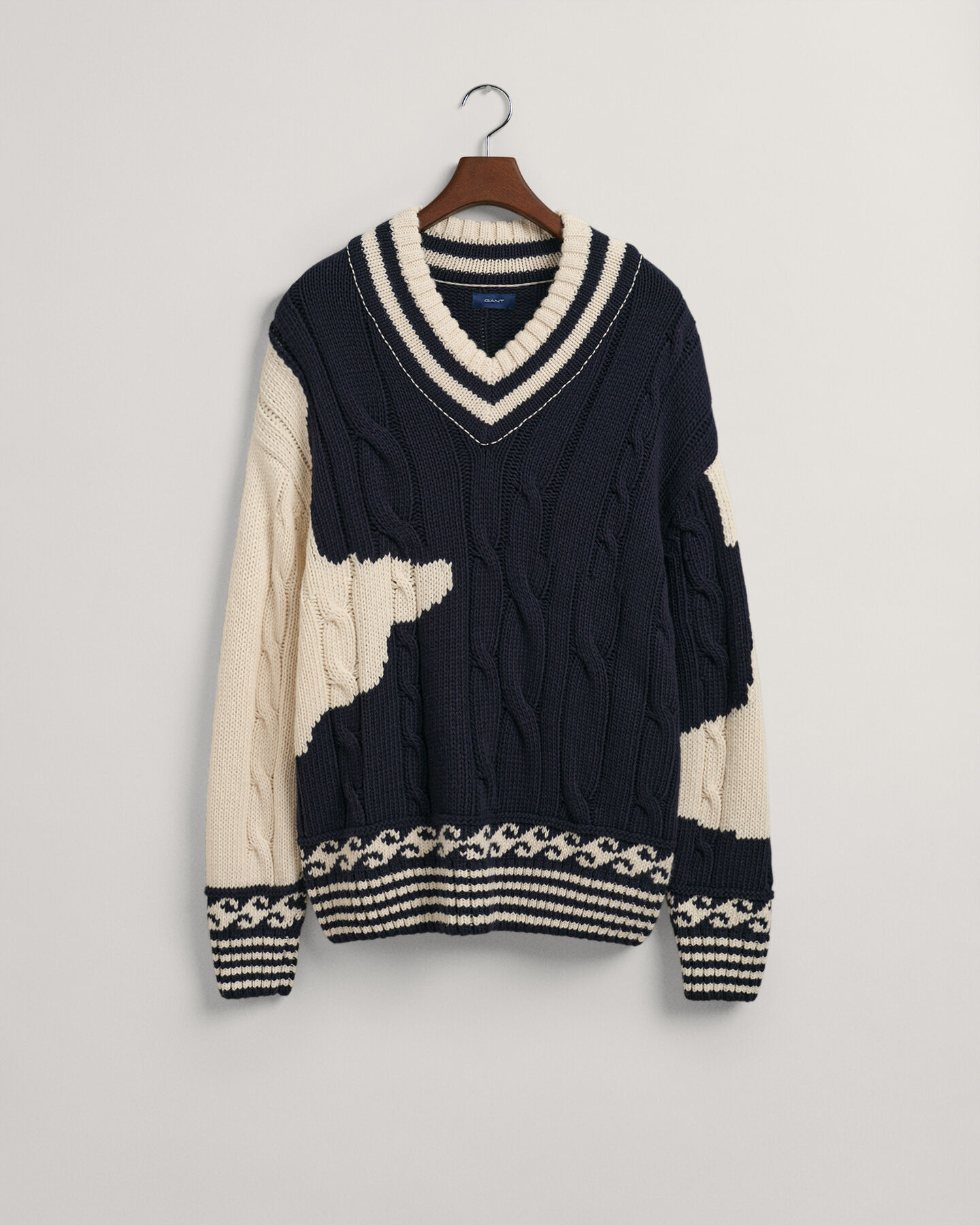 Intarsia V-Neck Sweater