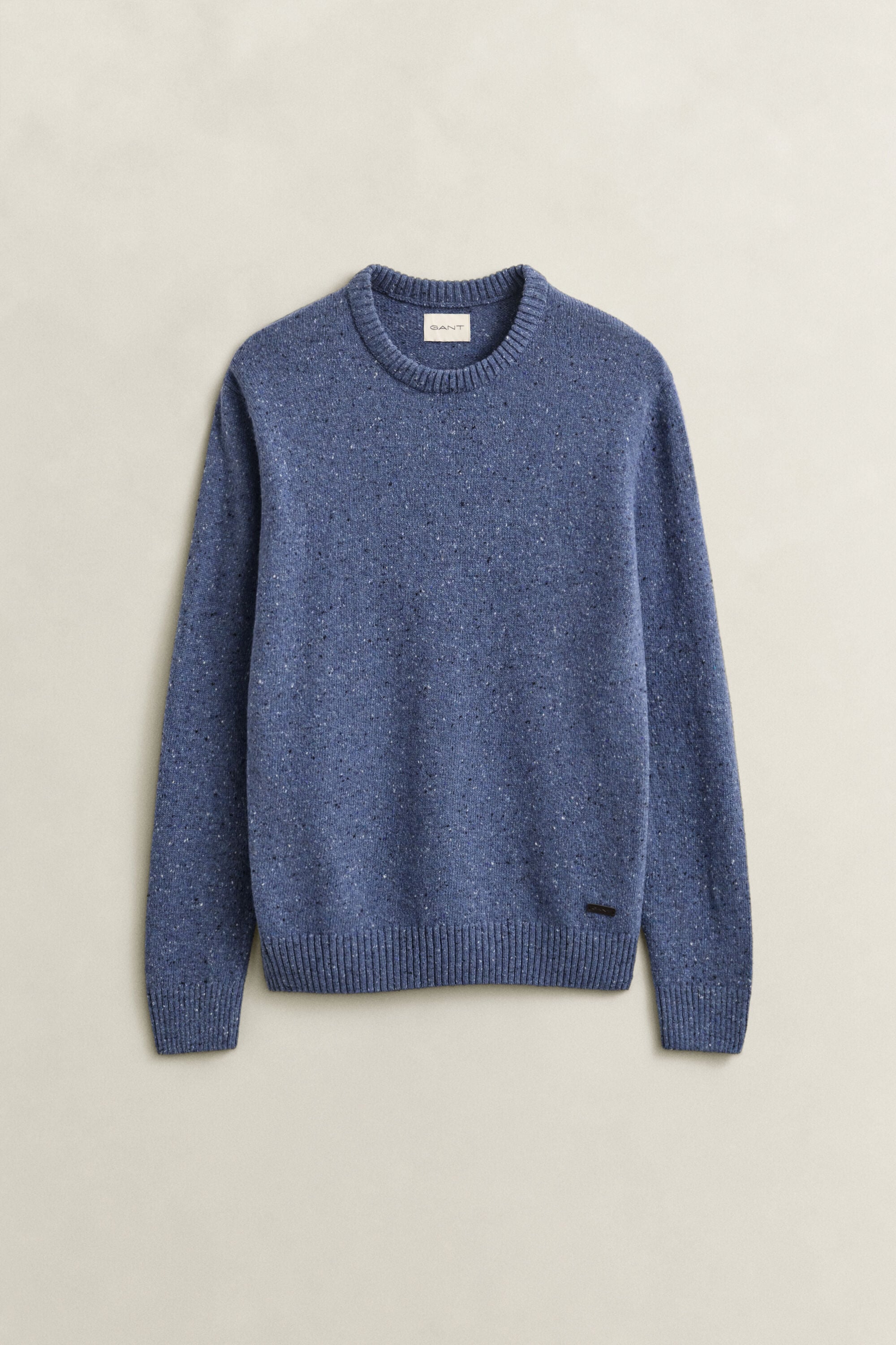 Wool Blend Nepps Crew Neck Sweater