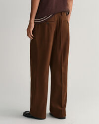 Wide Leg Wool Crepe Suit Pants