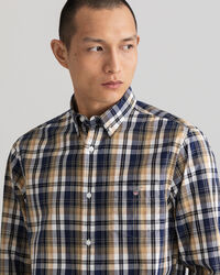 Regular Fit Washed Poplin Check Shirt