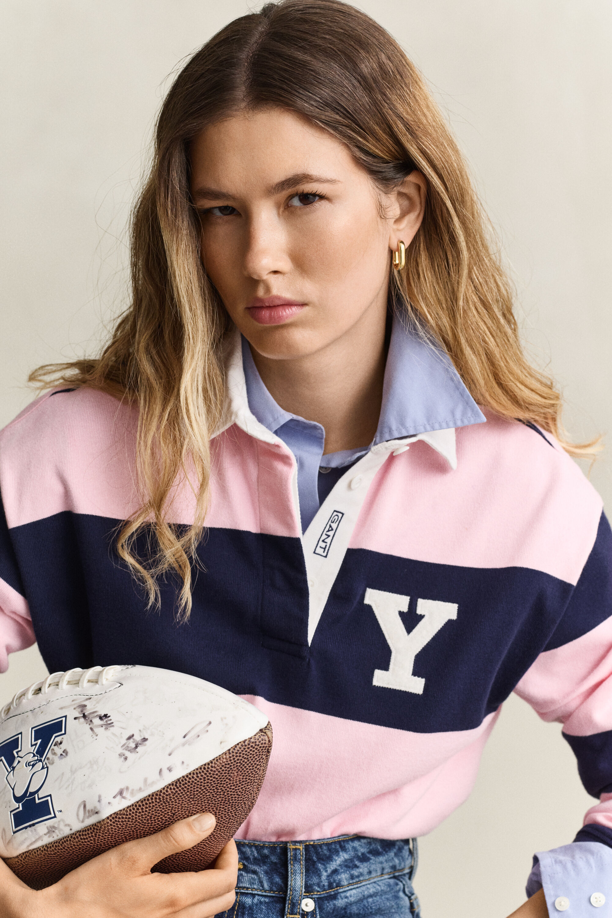 Gant x Yale Barstripe Heavy Rugger