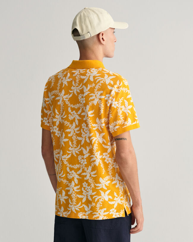 Palm Lei Print Piqu&eacute; Polo Shirt
