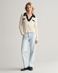 Cable Knit Polo Sweater