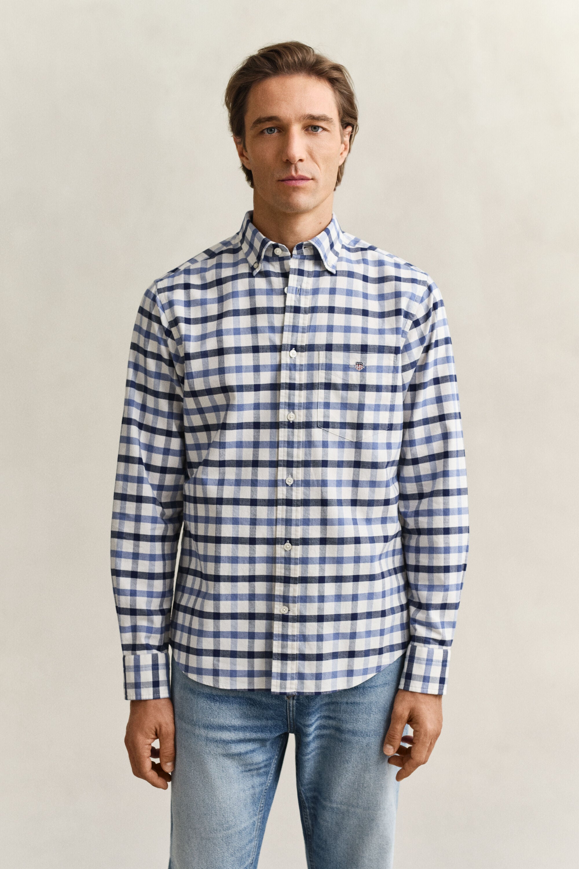 Regular Fit Checked Oxford Shirt