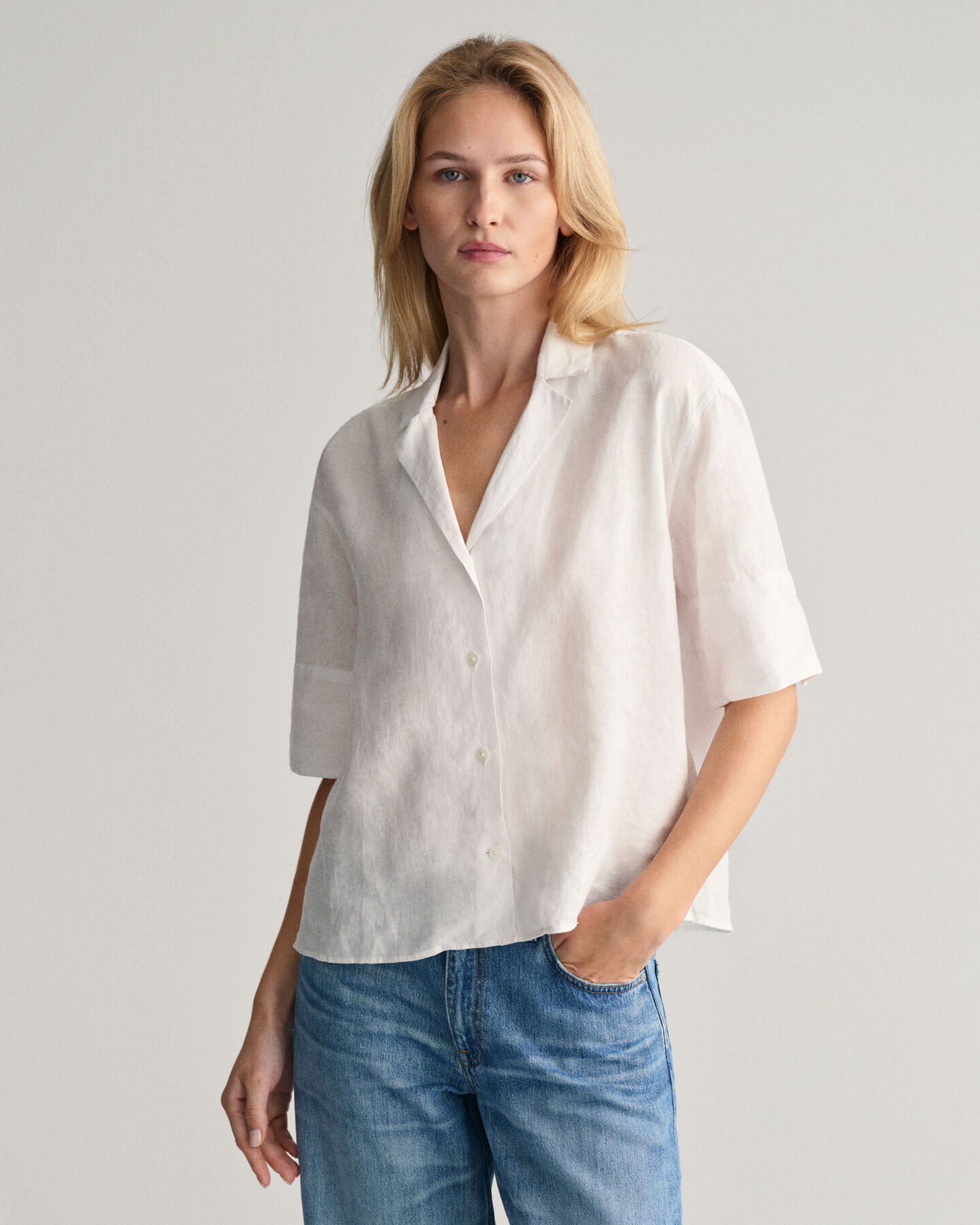 Relaxed Fit Linen Short Sleeve Shirt