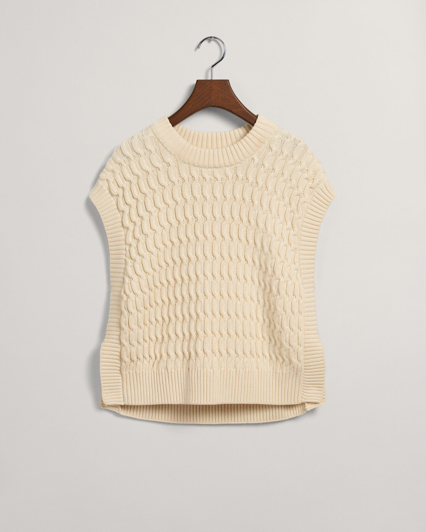 Textured Cotton Crew Neck Vest