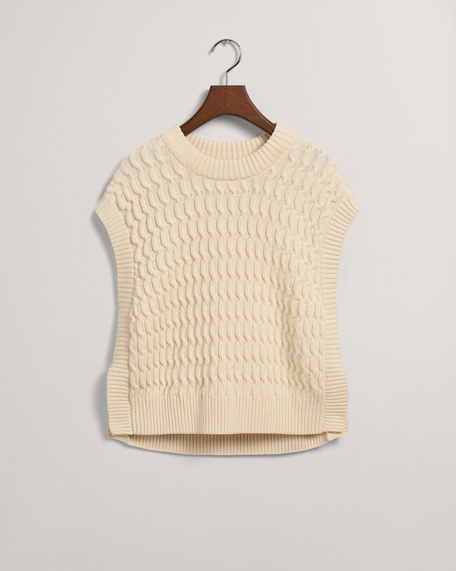 Textured Cotton Crew Neck Vest