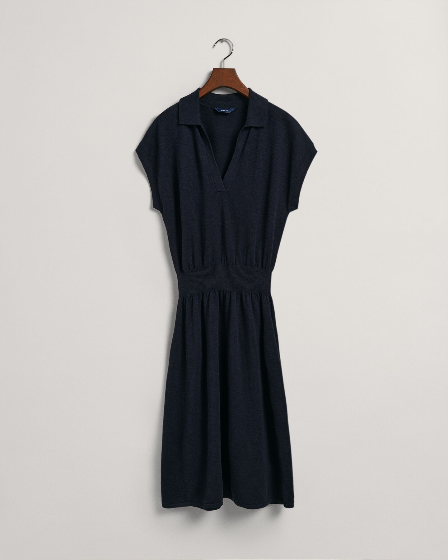 Collared Linen Blend Dress