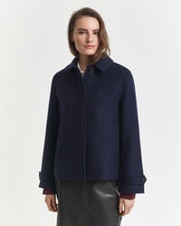 Wool Blend Short Car Coat