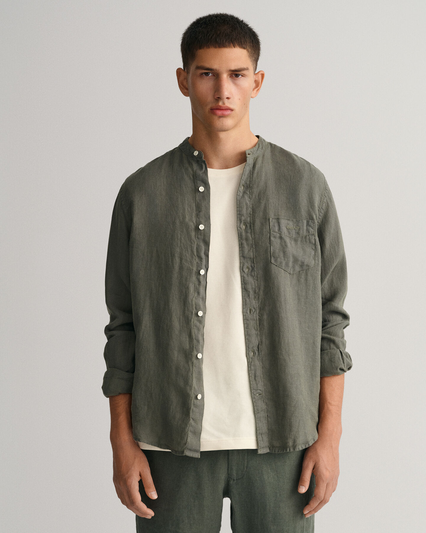 Regular Fit Garment-Dyed Linen Shirt
