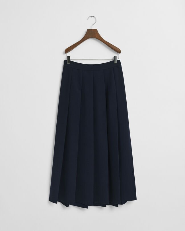 Wide Pleated Midi Skirt