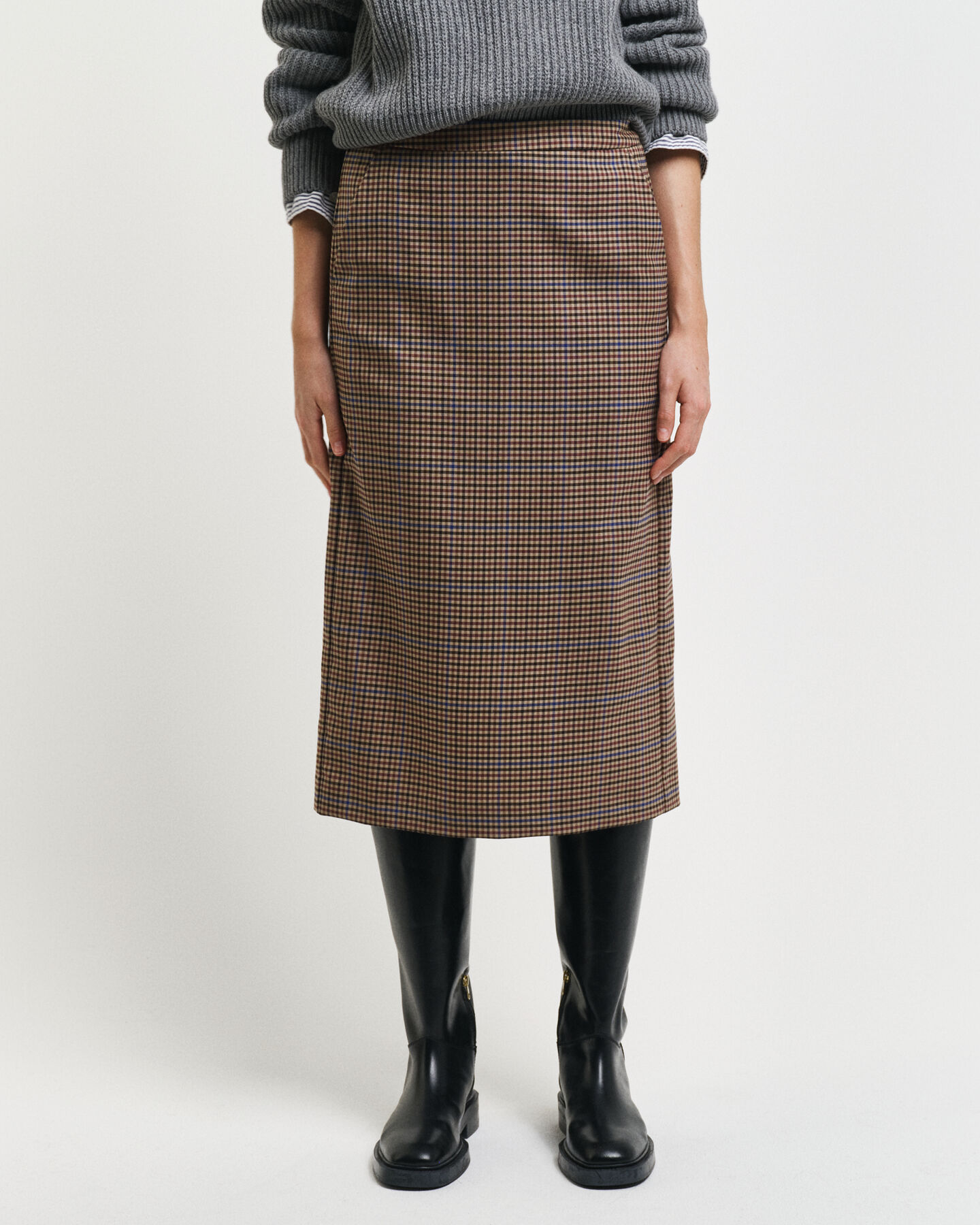 Checked Pencil Skirt