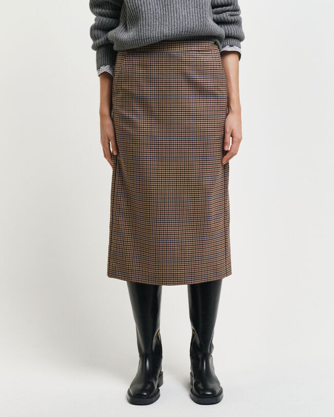 Checked Pencil Skirt