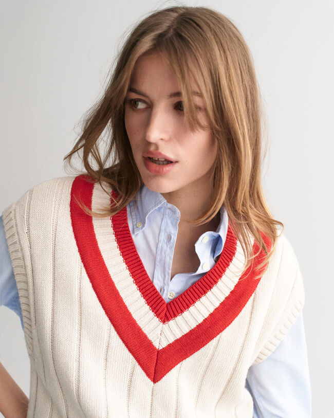 Contrast V-Neck Vest