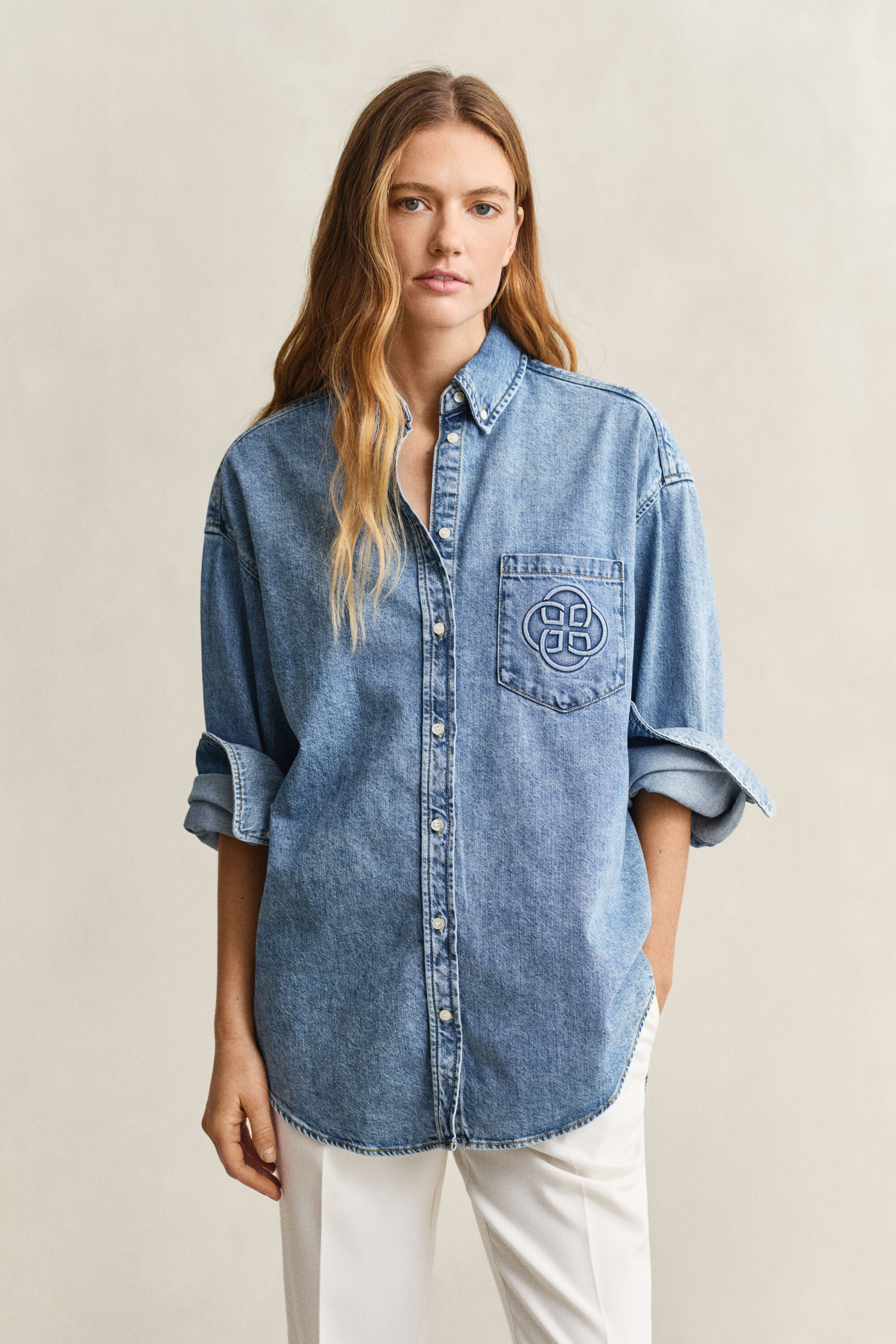 Embroidered Denim Shirt