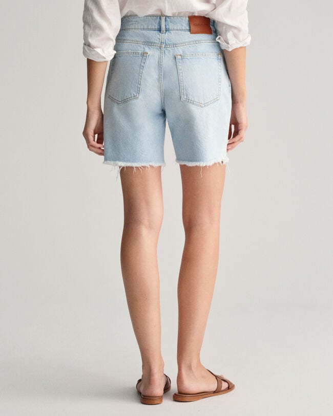 Regular Fit Mid Length Denim Shorts