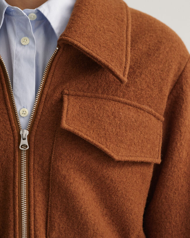 Boucl&eacute; Zip Jacket