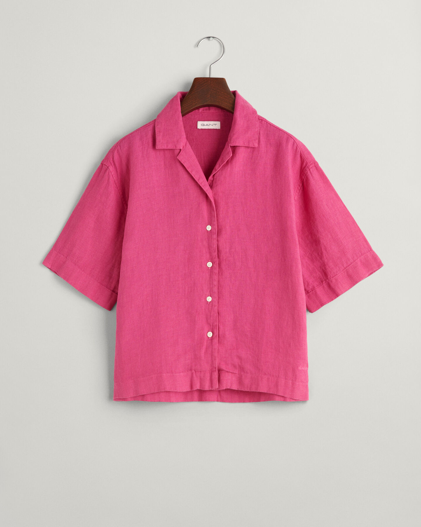 Teen Girls Boxy Linen Short Sleeve Shirt