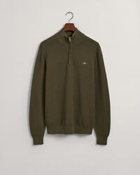 Textured Cotton Half-Zip Sweater