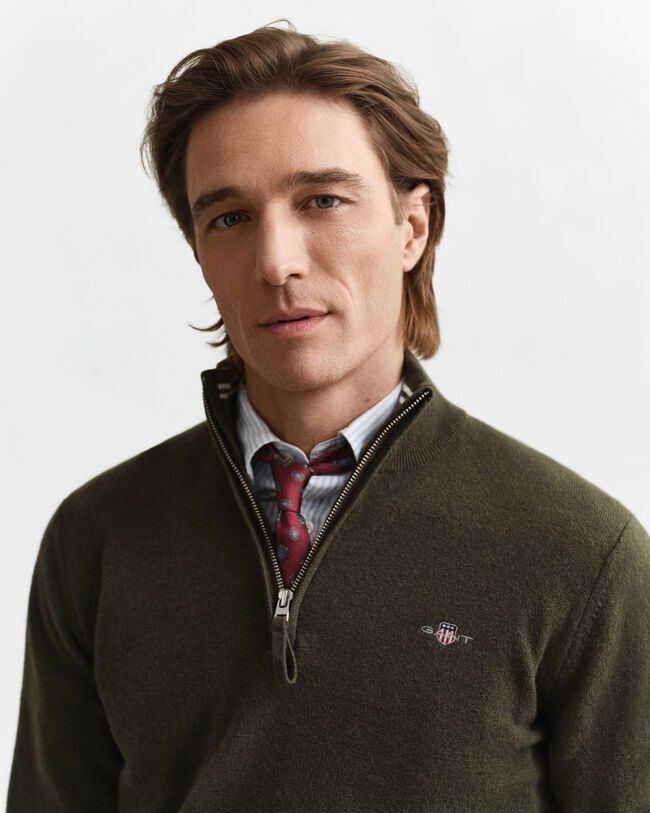 Superfine Lambswool Half-Zip Sweater