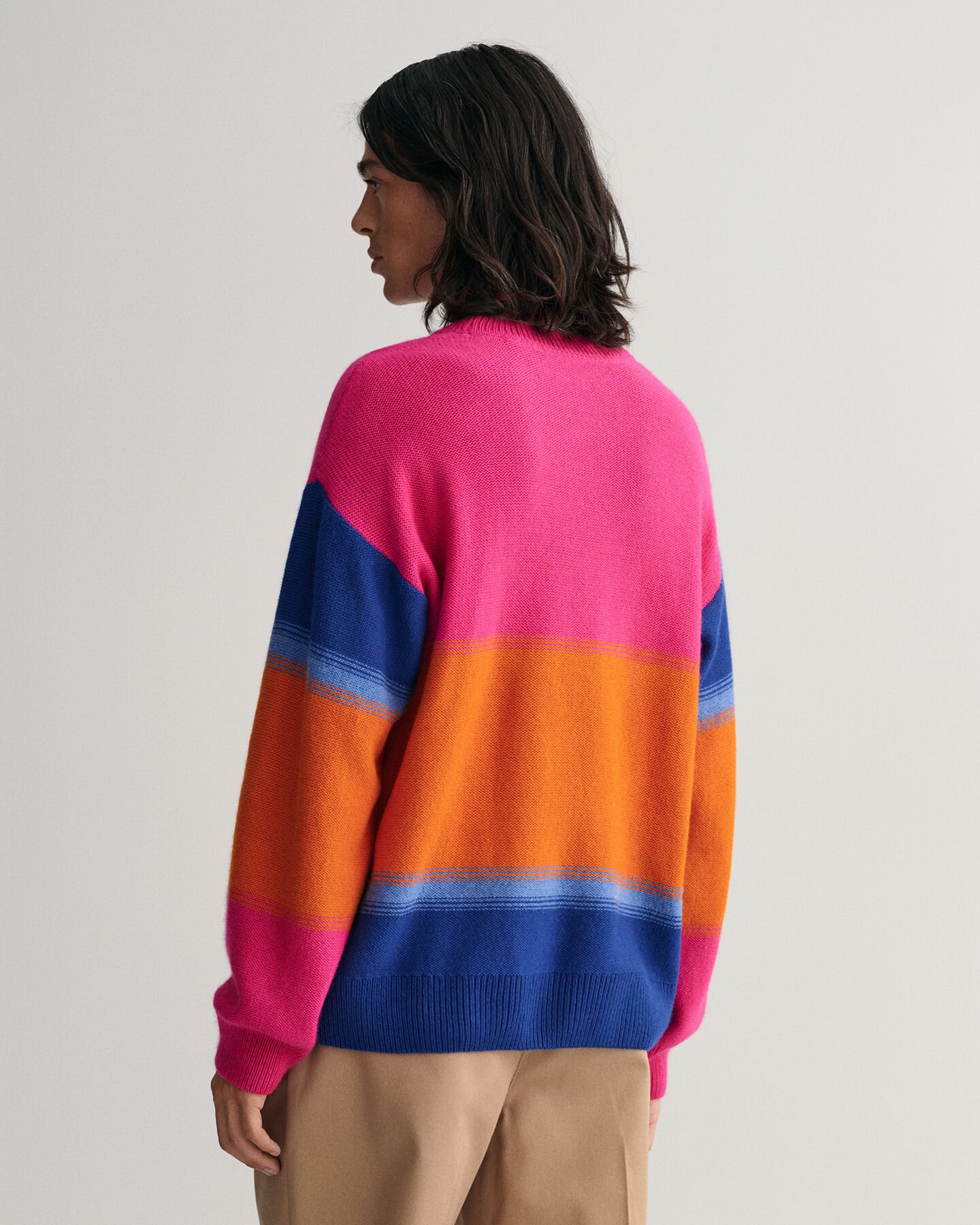 Degrade Striped Crew Neck Sweater