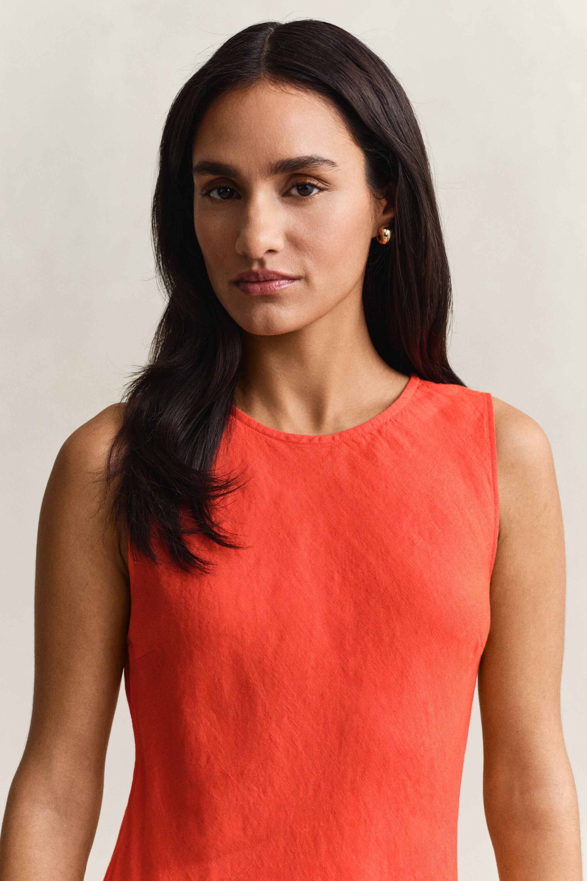 Bias Cut Linen Midi Dress