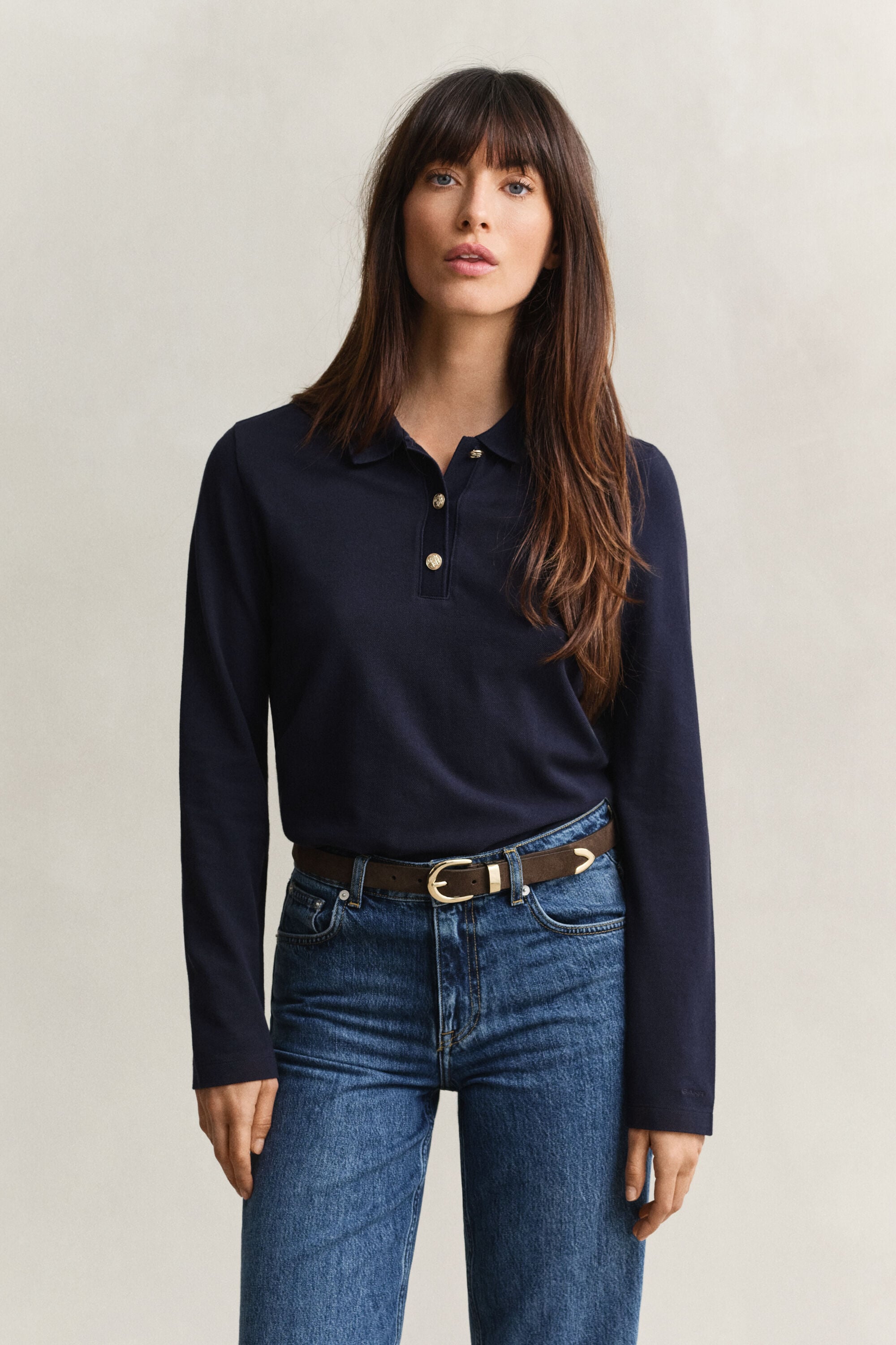 Piqué Polo Long Sleeve Top