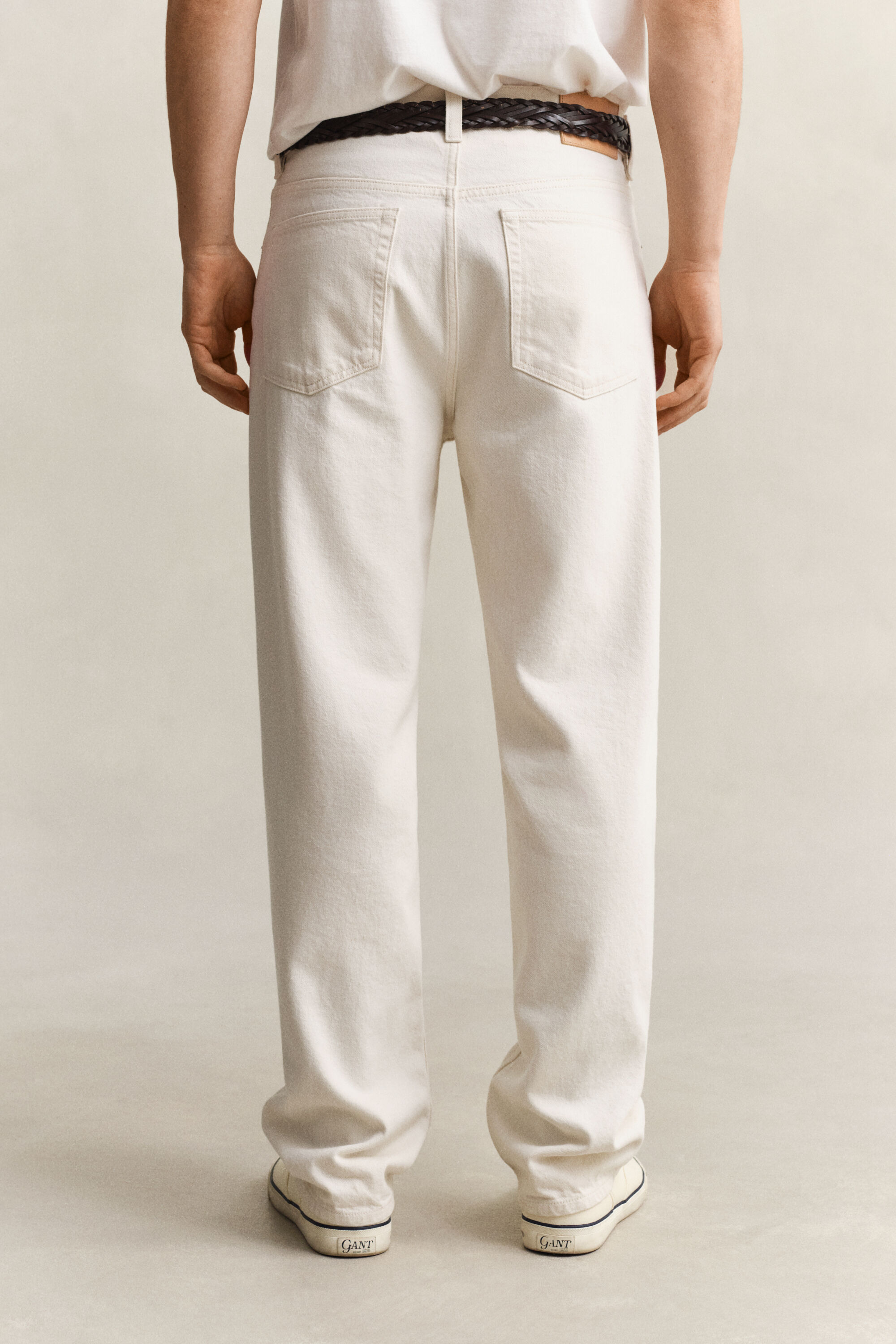 Straight Fit Ecru Jeans