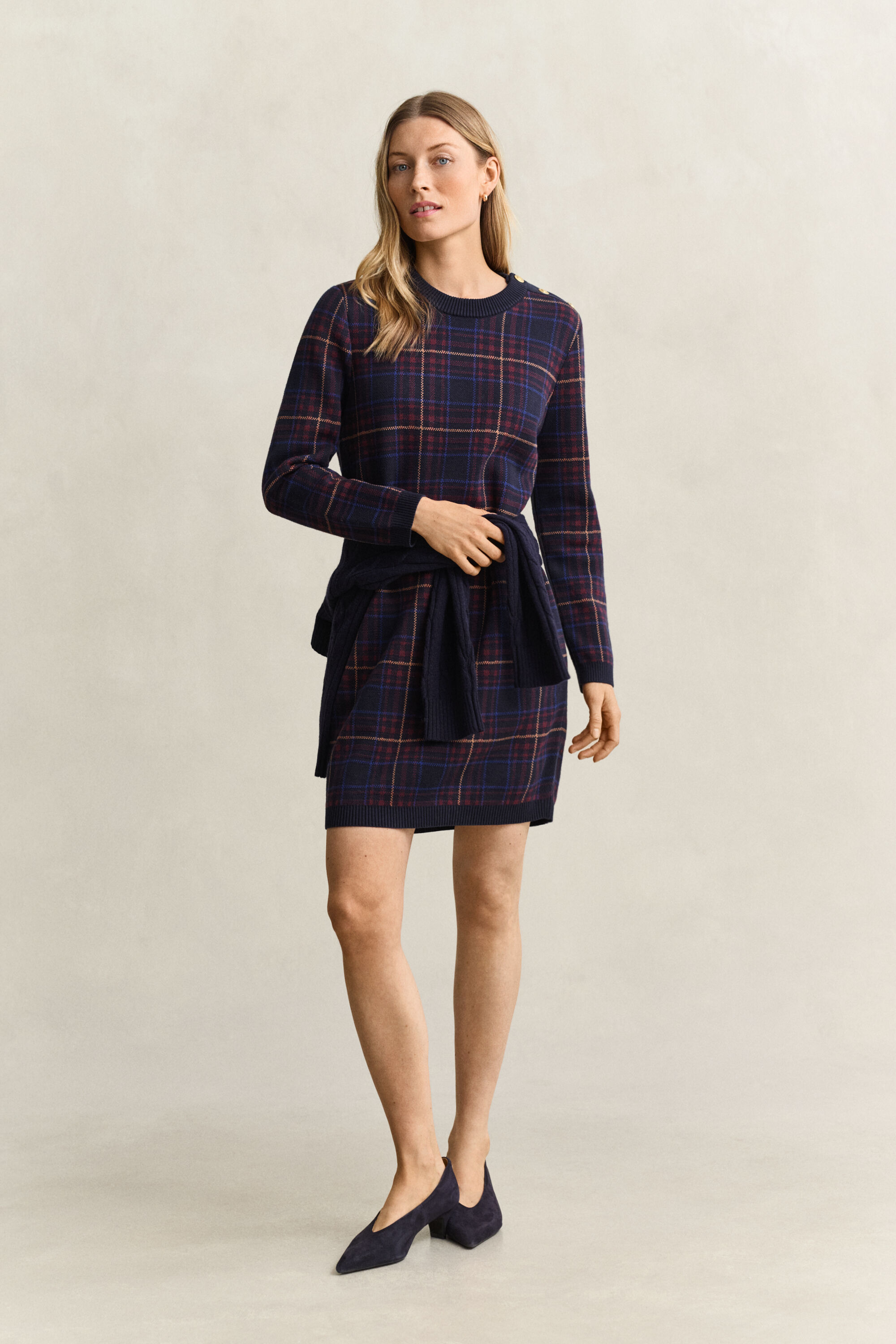 Knitted Check Dress